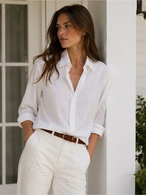 Ralph Lauren White Non-Iron Cotton Button Up | Size L